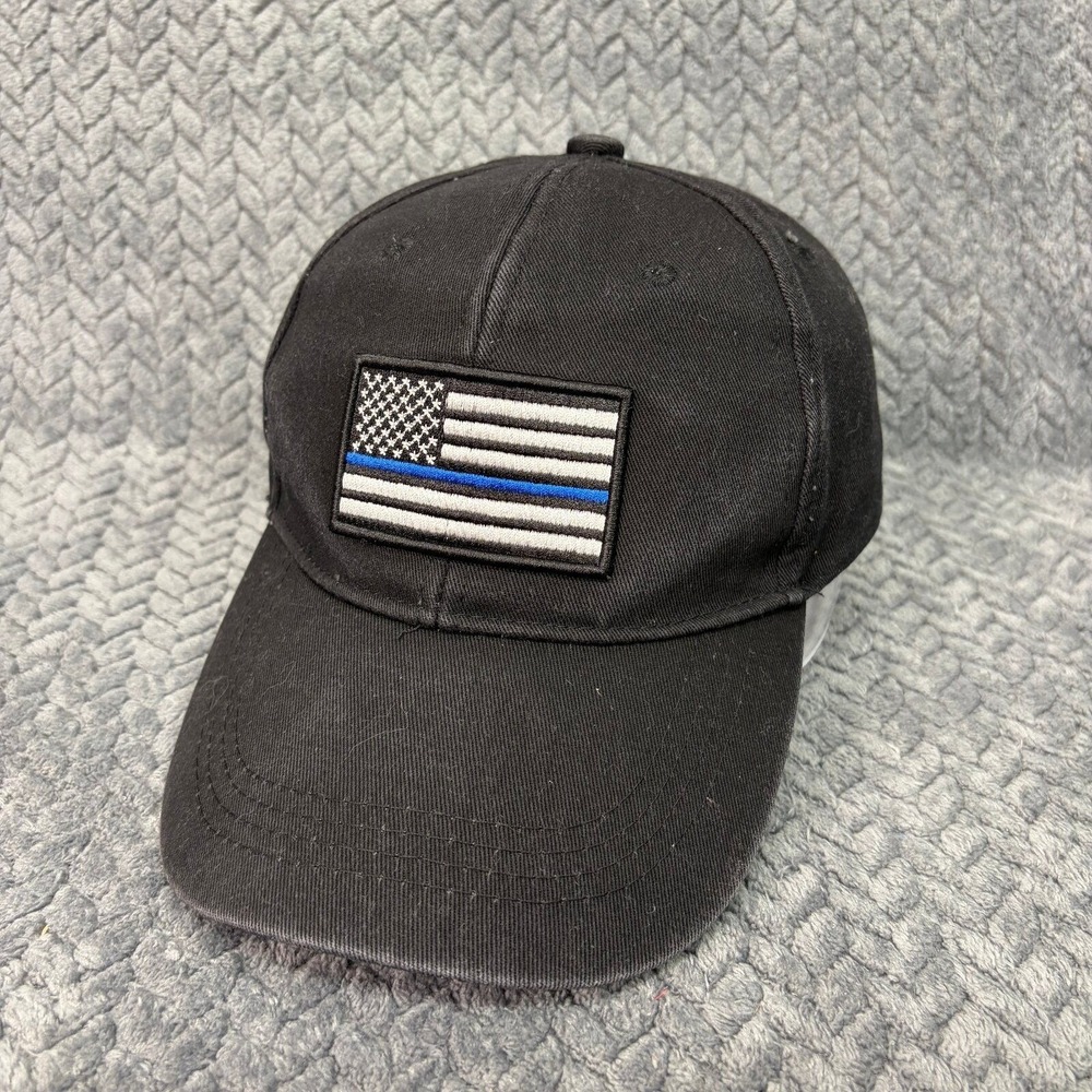 I Love My Freedom Thin Blue Line Flag OSFM Black Adjustable Baseball Hat